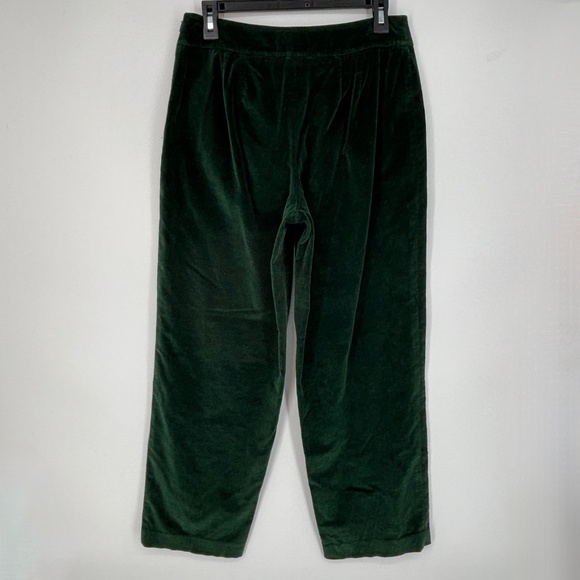 Talbots Womens PETITE Size 8P Corduroy Pants Dark Green Wide Leg Ankle Side Zip - Picture 6 of 8